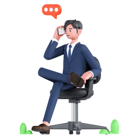 Businessman doing phone call  3D Illustration