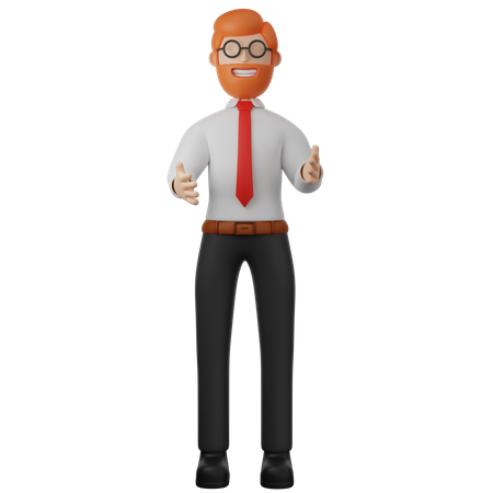 Businessman Doing Presentation  3D Illustration