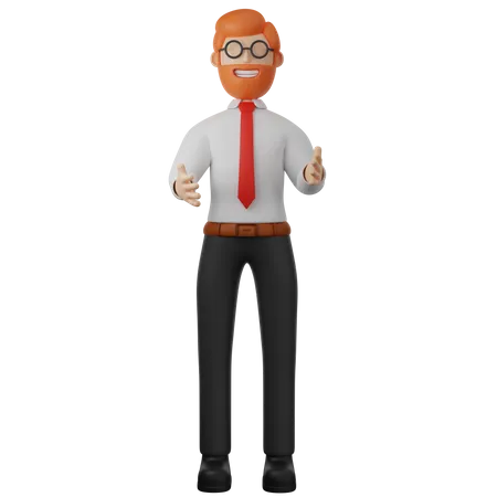 Businessman Doing Presentation  3D Illustration