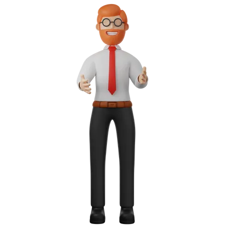 3 D Businessman Presentation 3D Illustration