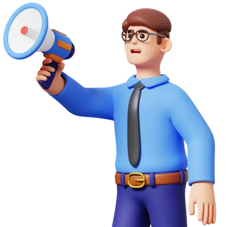 Businessman Doing Product Promotion  3D Illustration