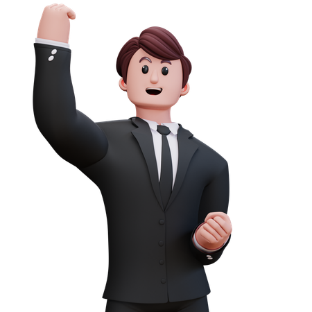 Businessman Doing Right Hand Up  3D Illustration