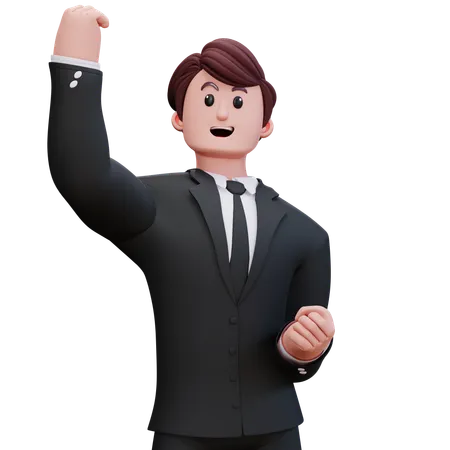 Businessman Doing Right Hand Up  3D Illustration