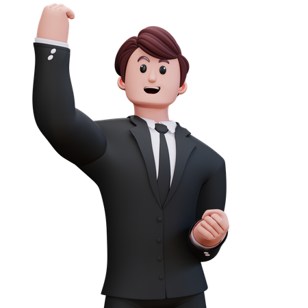 Businessman Doing Right Hand Up  3D Icon