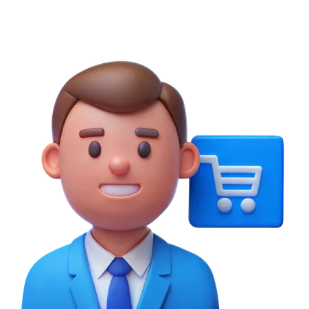 Businessman doing shopping  3D Icon