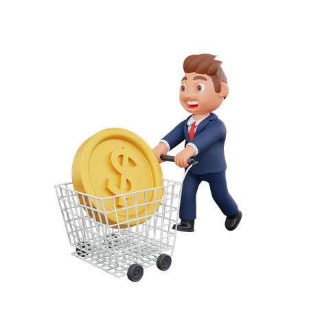 Businessman doing shopping  3D Icon