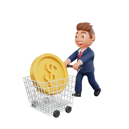 Businessman doing shopping  3D Illustration