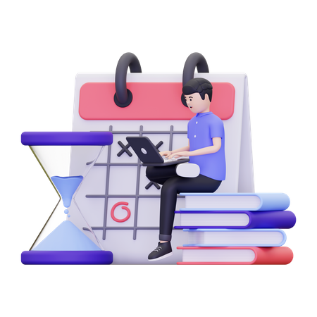 Businessman Doing Task Management  3D Illustration