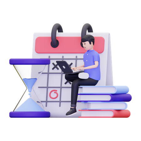 Businessman Doing Task Management  3D Illustration