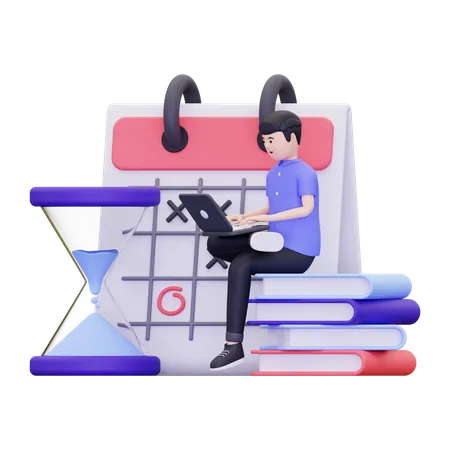 Businessman Doing Task Management  3D Illustration