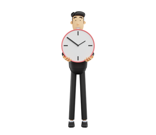 Businessman doing time management  3D Illustration