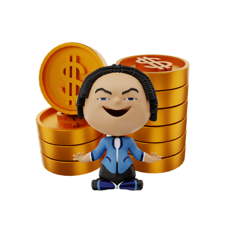 Businessman doing yoga  3D Illustration