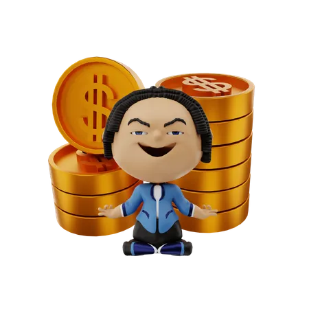 Businessman doing yoga  3D Illustration