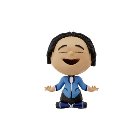 Businessman doing yoga  3D Illustration