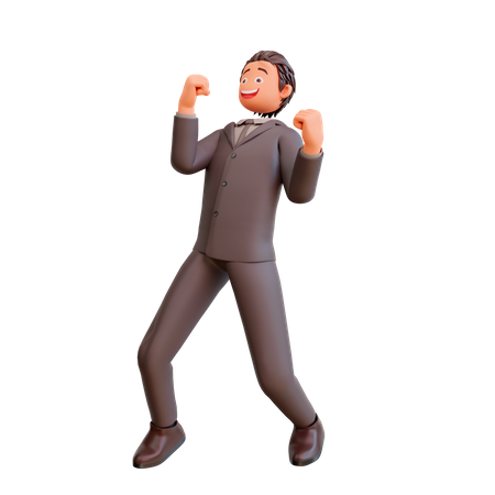 Businessman enthusiastic concept  3D Icon