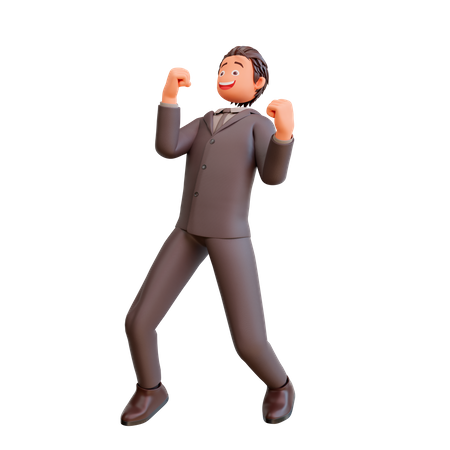 Businessman enthusiastic concept  3D Illustration