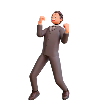 Businessman enthusiastic concept  3D Illustration