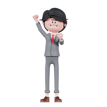 Businessman Excited  3D Icon