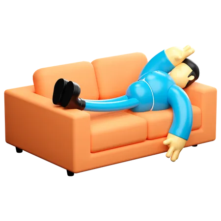 Businessman Exhausted  3D Illustration