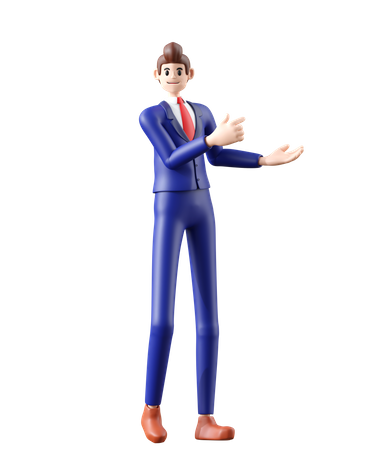 Businessman Explain something  3D Illustration