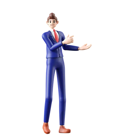 Businessman Explain something  3D Illustration