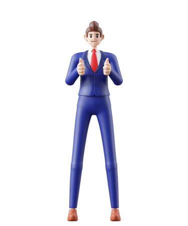 Businessman Explain something  3D Illustration