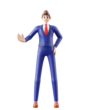 Businessman Explain something  3D Illustration