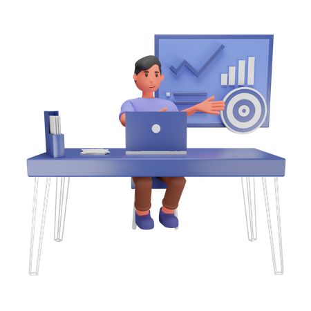 Businessman explaining business goal  3D Illustration