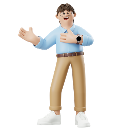 아이디어를 설명하는 사업가  3D Illustration