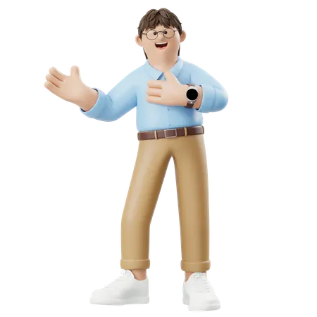 아이디어를 설명하는 사업가  3D Illustration