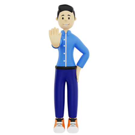 Businessman expressing stop gesture  3D Icon