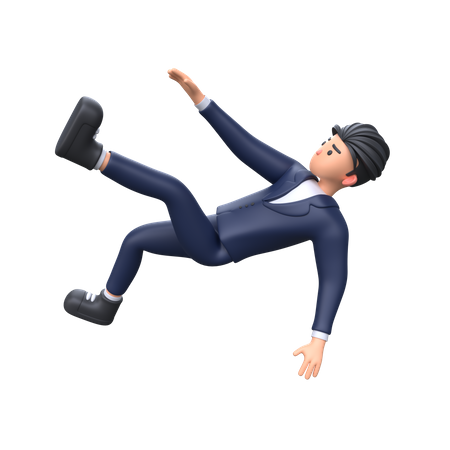 Businessman falling down  3D Icon
