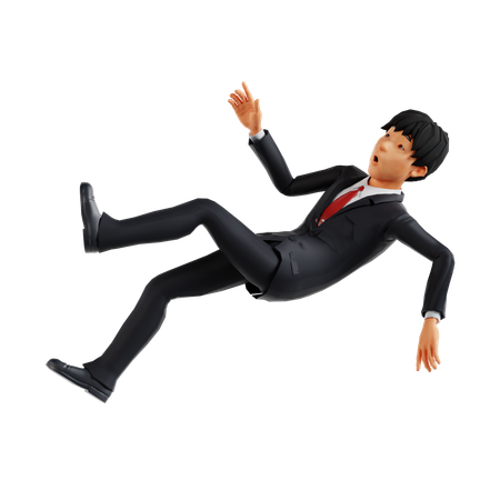 Businessman Falling Down  3D Illustration