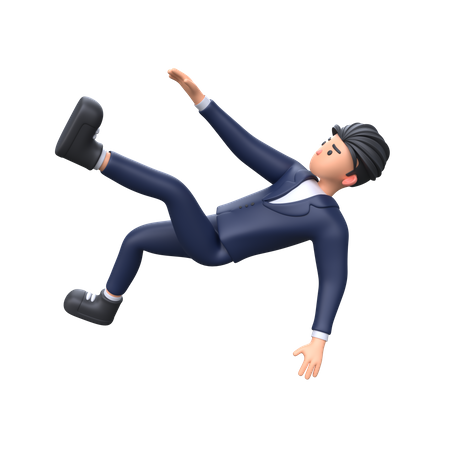 Businessman falling down  3D Illustration