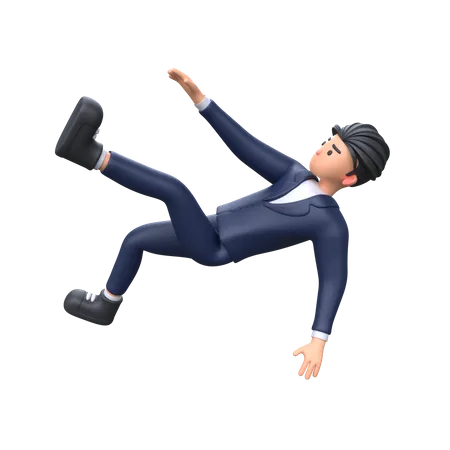 Businessman falling down  3D Illustration