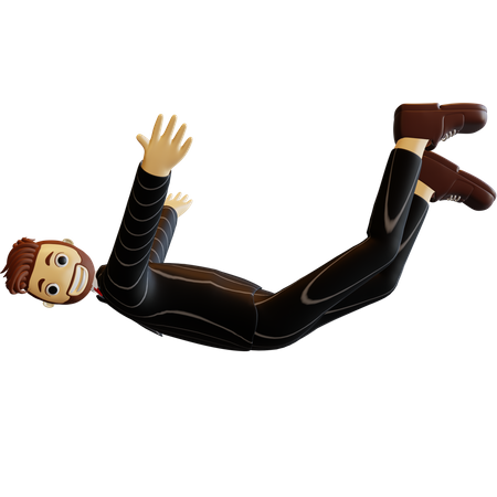 Businessman falling down 3D Illustration