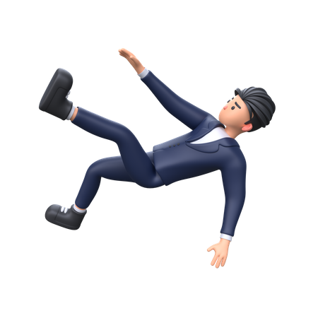 Businessman falling down 3D Illustration