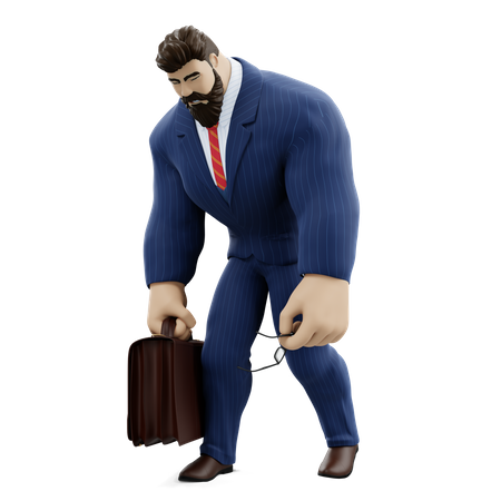 Businessman Feeling Tired  3D Illustration