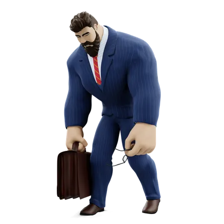 Businessman Feeling Tired  3D Illustration