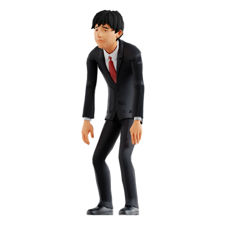 Businessman Feeling Tired  3D Illustration