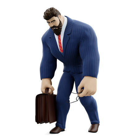 Businessman Feeling Tired 3D Illustration