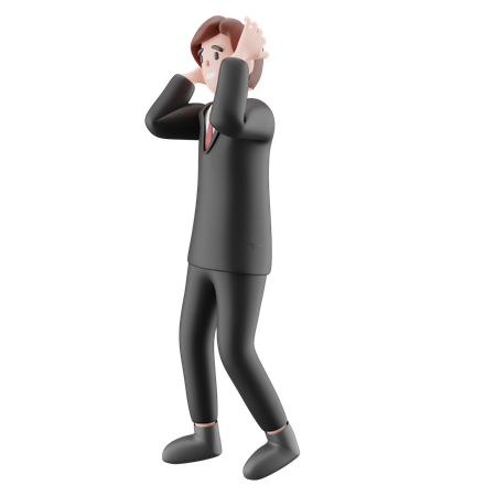 Businessman feeling worried  3D Icon