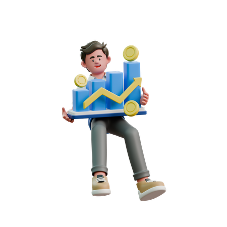 Businessman Financial Growth  3D Icon