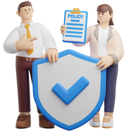 Businessman Find Insurance Policy  3D Icon
