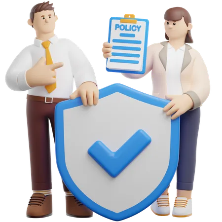 Businessman Find Insurance Policy  3D Illustration