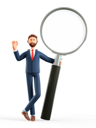 Businessman finding idea  3D Icon
