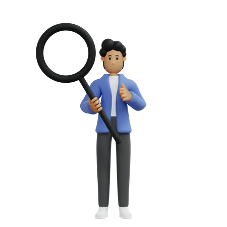 Businessman finding solution  3D Illustration