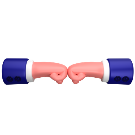 Businessman fist bump hand gesture  3D Icon