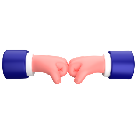 Businessman fist bump hand gesture  3D Icon