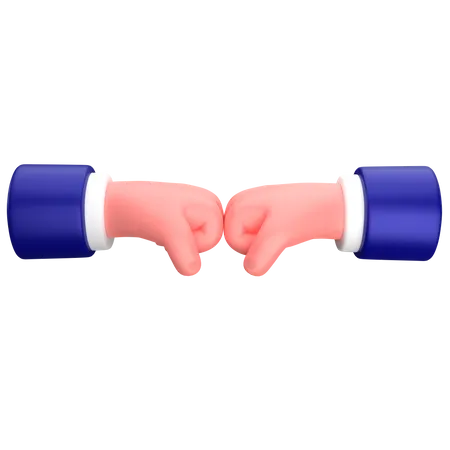 Businessman fist bump hand gesture  3D Icon